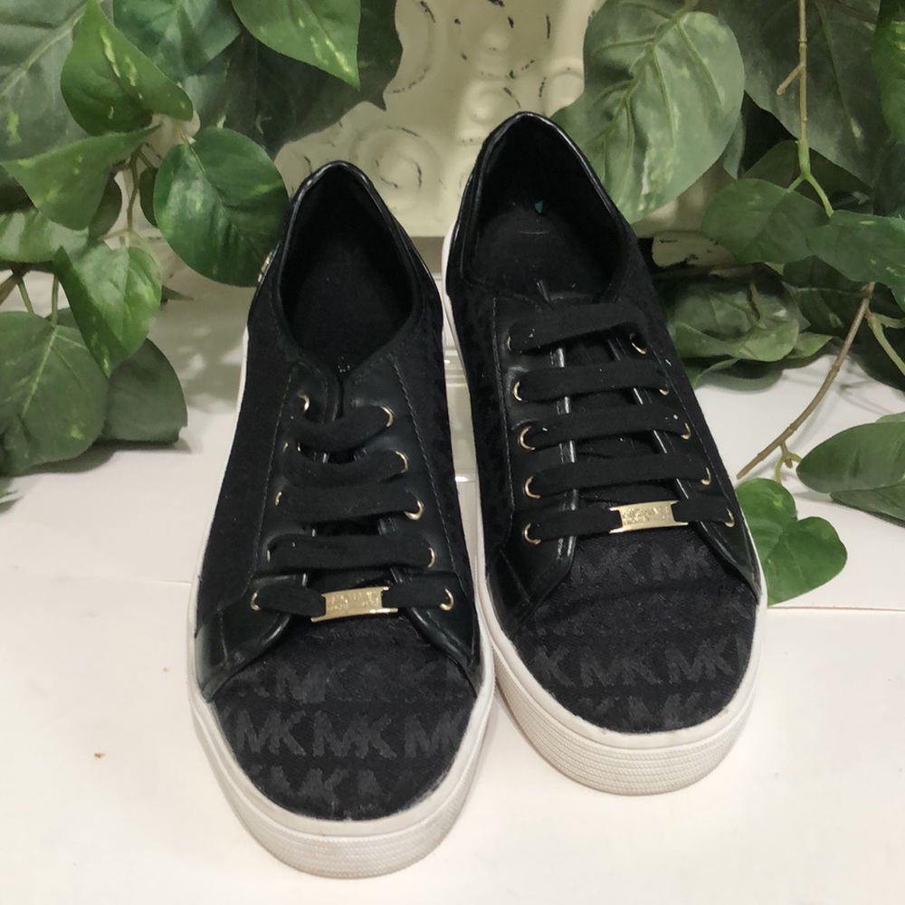 Michael Kors Girls Fudge Black MK Logo Sneakers